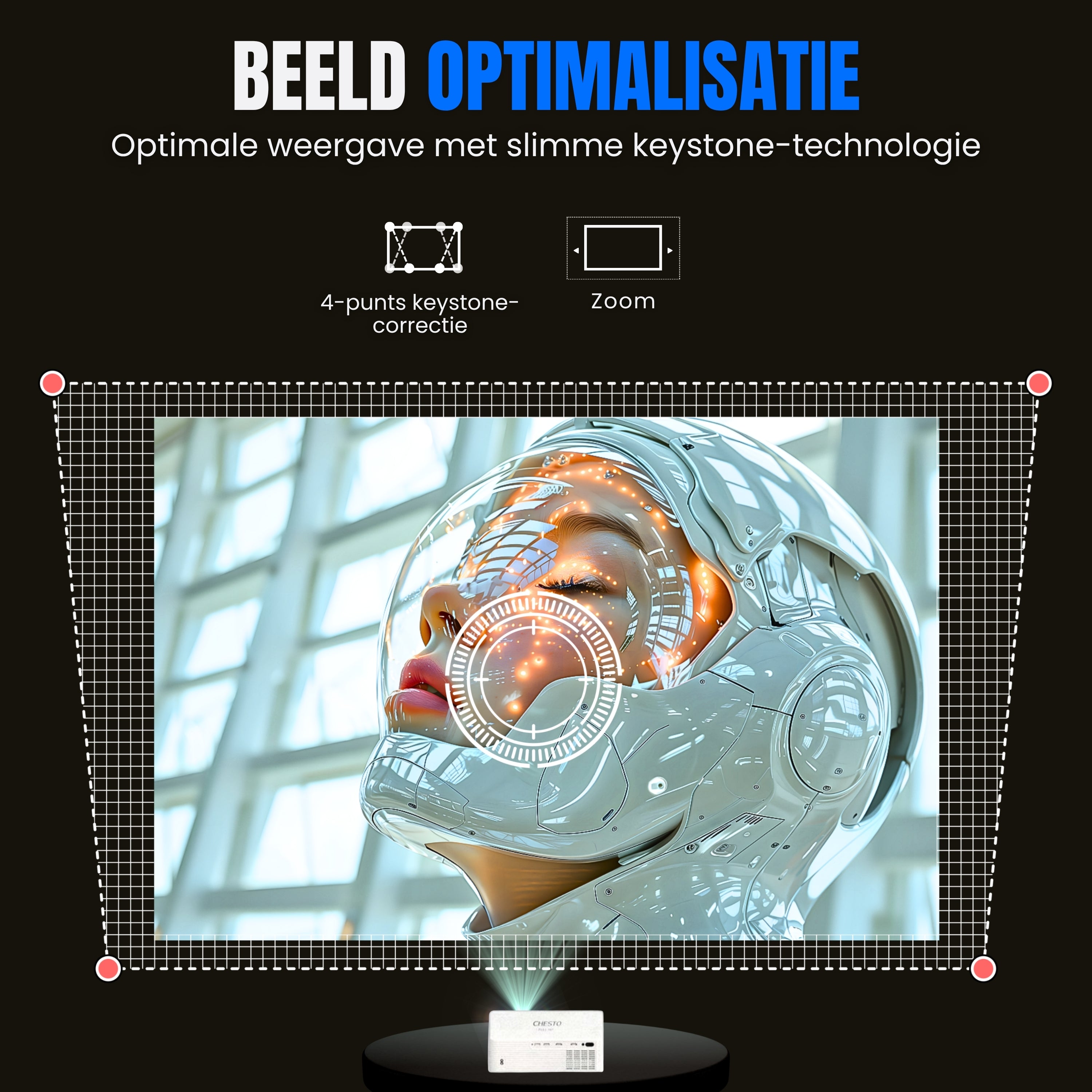 Chesto Full HD beamer met haarscherp beeld
