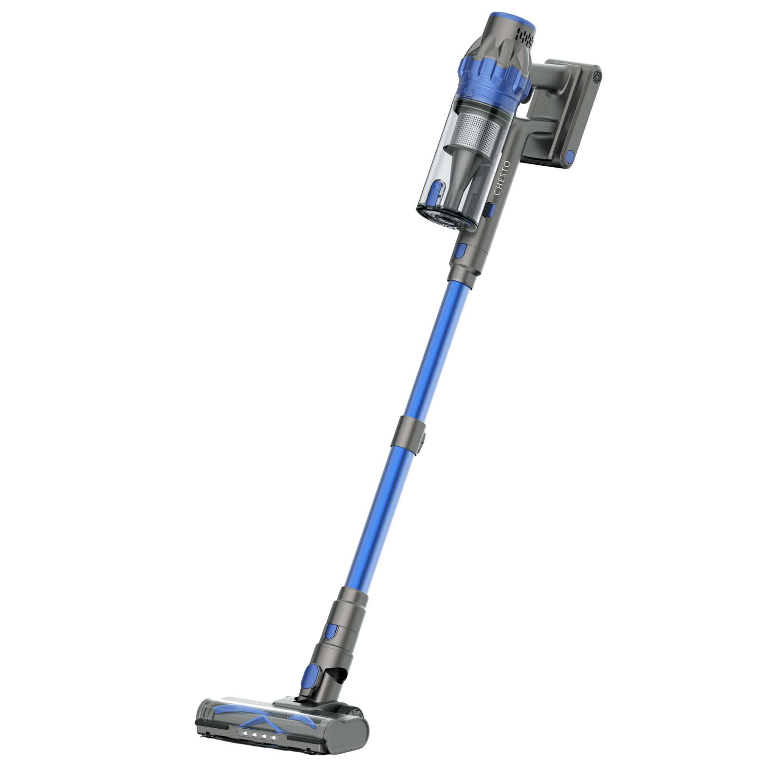 Chesto Steelstofzuiger T1 — draadloze stofzuiger met HEPA-filter en 45 minuten accuduur