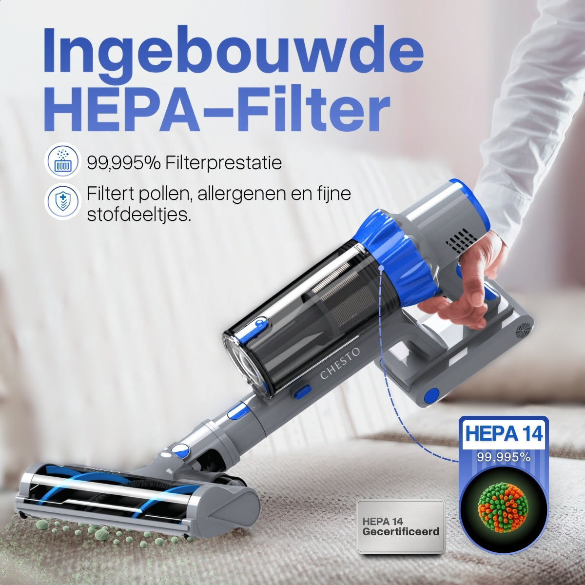 HEPA-filter steelstofzuiger