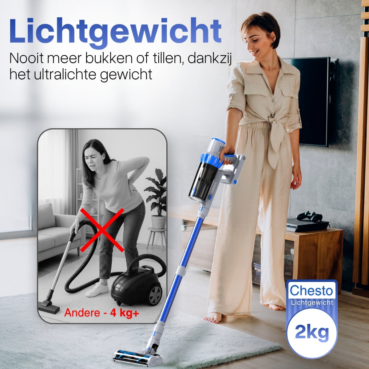 Lichtgewicht steelstofzuiger