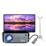 Chesto Full HD Pro Thuisbioscoop: Full HD Pro-beamer, projectiescherm 100 inch, muur- en plafondbeugel en USB-C naar HDMI-kabel